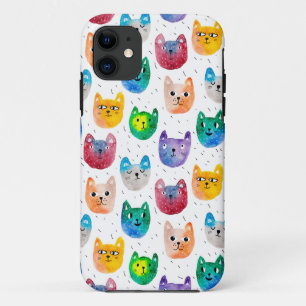 Funda Para iPhone 11 Gatos acuarela y amigos