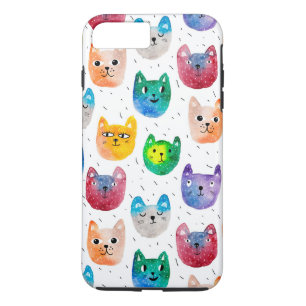 Funda Para iPhone 8 Plus/7 Plus Gatos acuarelas y amigos