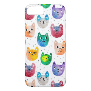 Funda Para iPhone 8/7 Gatos acuarelas y amigos