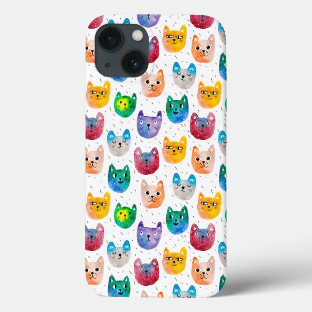 Funda De Case-Mate Para iPhone Gatos acuarelas y amigos (Reverso)