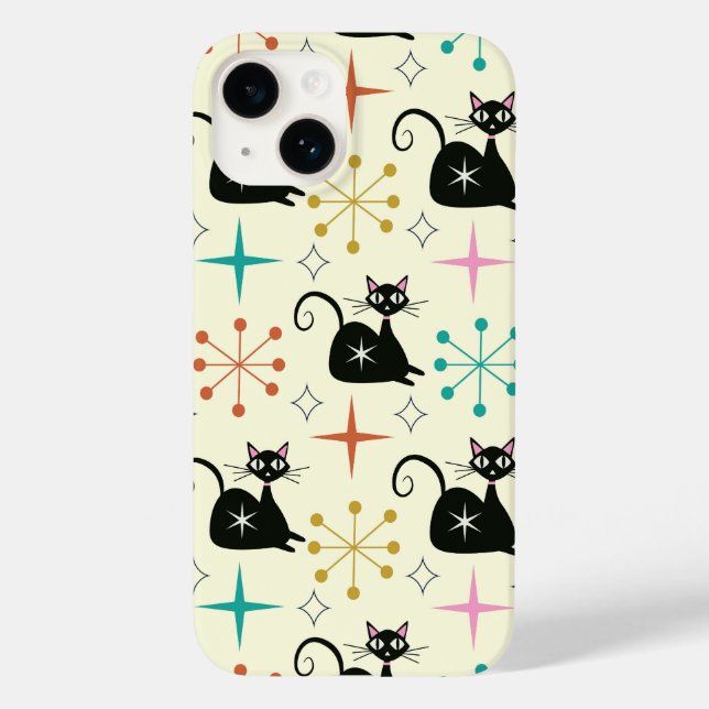 Funda De Case-Mate Para iPhone Gatos atómicos de mediados de siglo con explosione (Reverso )