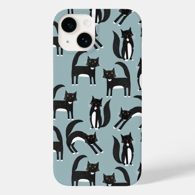 Funda De Case-Mate Para iPhone Gatos blancos y negros (Reverso )
