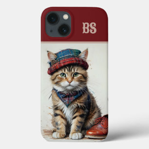 Funda Para iPhone 13 Gatos con disfraz escocés - gatos tartán encantado
