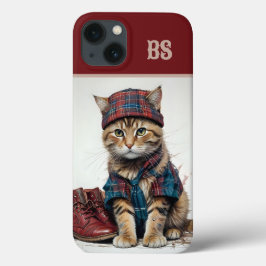 Funda Para iPhone 13 Gatos con disfraz escocés - gatos tartán encantado