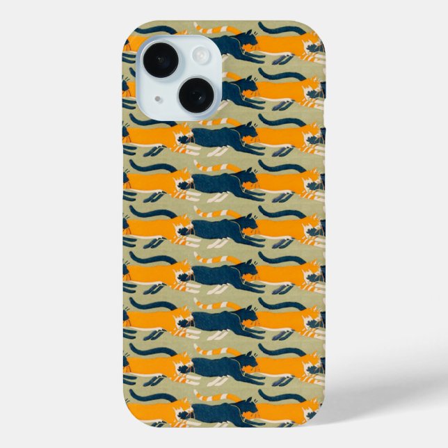 Funda De Case-Mate Para iPhone Gatos de Art Nouveau (Reverso )