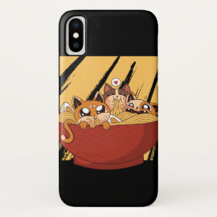 Funda Para iPhone X Gatos de Kawaii Ramen