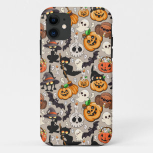 Funda Para iPhone 11 Gatos divertidos de Halloween en una fiesta