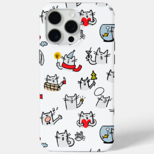 Funda Para iPhone 15 Pro Max Gatos divertidos, leche y magia.