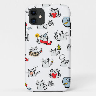 Funda Para iPhone 11 Gatos divertidos, leche y magia.