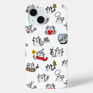 Funda Para iPhone 15 Gatos divertidos, leche y magia.