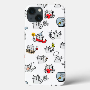Funda Para iPhone 13 Gatos divertidos, leche y magia.