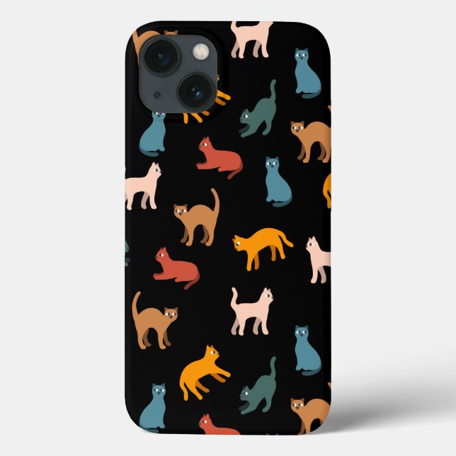 Funda De Case-Mate Para iPhone Gatos en negro (Reverso)