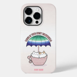 Funda Para iPhone 14 Pro De Case-Mate Gatos en taza bajo paraguas en colores gay