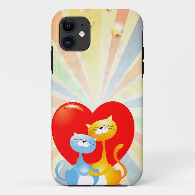 Funda De Case-Mate Para iPhone Gatos enamorados (Reverso)