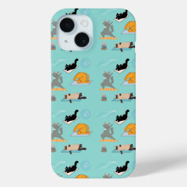 Funda Para iPhone 15 Gatos Graciosos De Yoga
