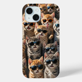 Funda Para iPhone 15 Gatos Guay con gafas de sol