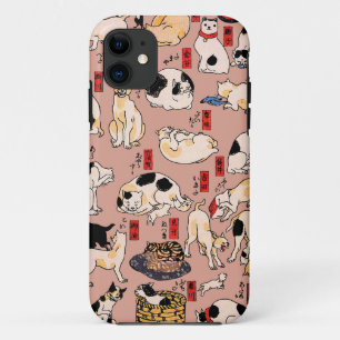 Funda Para iPhone 11 gatos japoneses Ukiyo-e Funny kitty