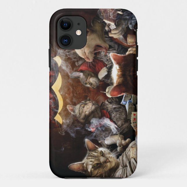 Funda De Case-Mate Para iPhone Gatos jugando al póquer (Reverso)