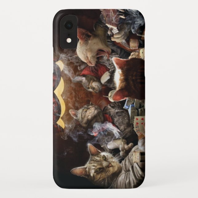 Funda De Case-Mate Para iPhone Gatos jugando al póquer (Reverso)
