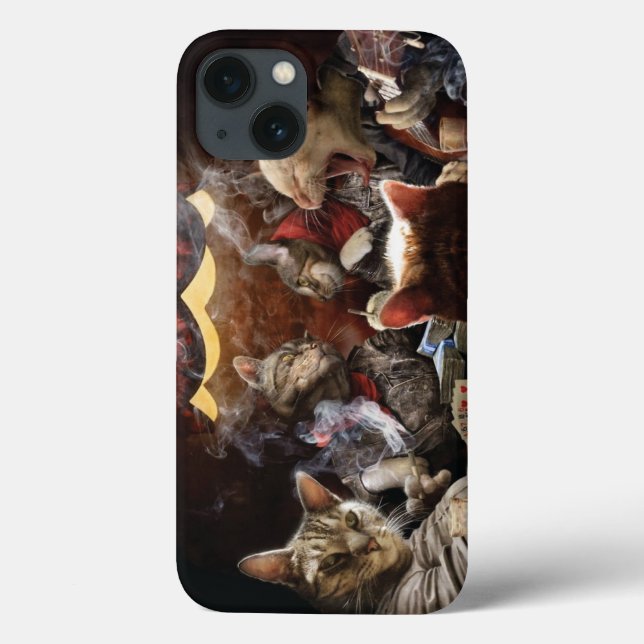 Funda De Case-Mate Para iPhone Gatos jugando al póquer (Reverso)