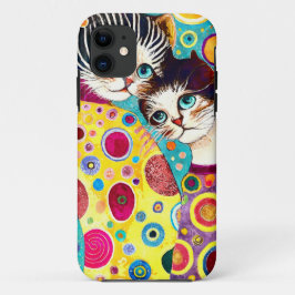 Funda Para iPhone 11 Gatos locos abstractos geniales