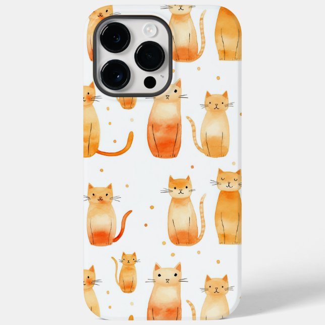 Funda De Case-Mate Para iPhone Gatos Naranjas (Reverso )