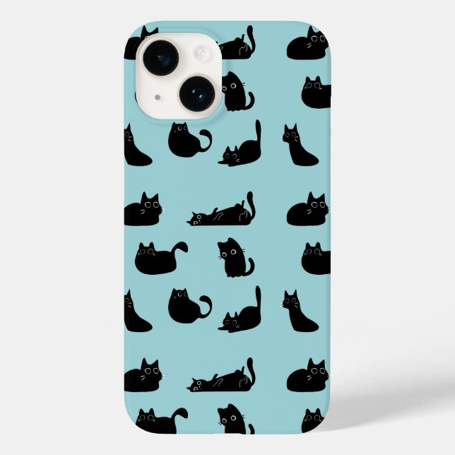 Funda De Case-Mate Para iPhone Gatos Negros Divertidos (Reverso )