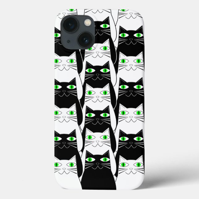 Funda De Case-Mate Para iPhone Gatos negros y blancos (Reverso)