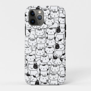 Funda Para iPhone 11 Pro Gatos Negros y Blancos Adorables