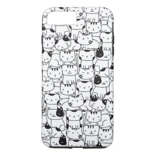 Funda Para iPhone 8 Plus/7 Plus Gatos Negros y Blancos Adorables