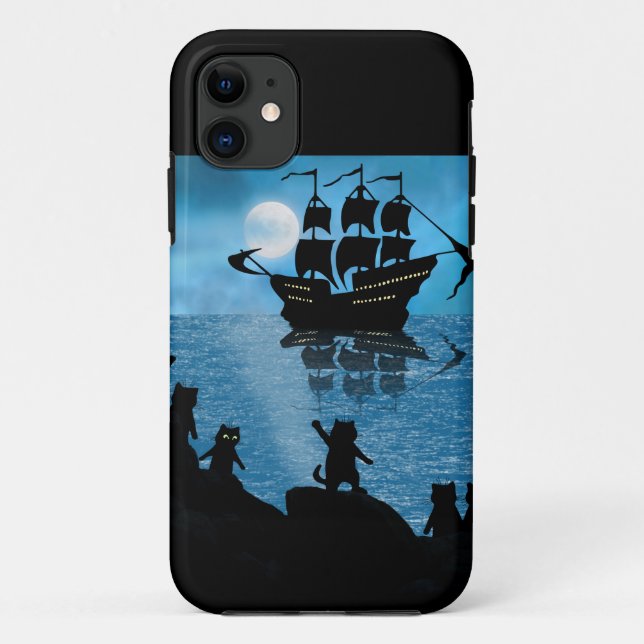Funda De Case-Mate Para iPhone Gatos saludando a un barco (Reverso)