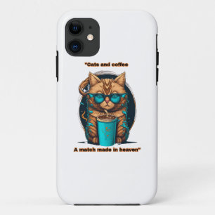 Funda Para iPhone 11 Gatos y café - un juego hecho en el cielo