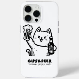 Funda Para iPhone 15 Pro Max Gatos y cerveza 1