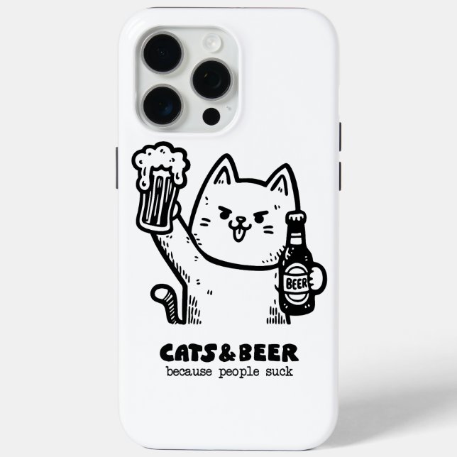 Funda De Case-Mate Para iPhone Gatos y cerveza 1 (Reverso )