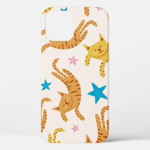 Funda Para iPhone 12 Gatos y estrellas caprichosos: Patrón de moda infa