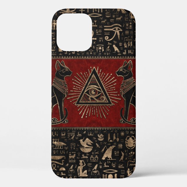 Funda De Case-Mate Para iPhone Gatos y ojos egipcios en Horus (Reverso )