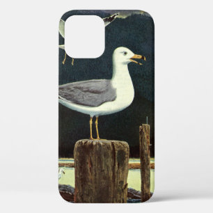 Funda Para iPhone 12 Gaviota antigua posada en el muelle, aves marinas 