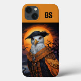 Funda Para iPhone 13 Gaviota de halloween naranja y negro