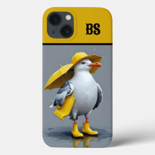 Funda Para iPhone 13 Gaviota Divertida con Botas de Lluvia – Humor de P