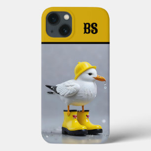 Funda Para iPhone 13 Gaviota Divertida con Botas de Lluvia – Humor de P