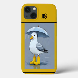 Funda Para iPhone 13 Gaviota Divertida con Botas de Lluvia – Humor de P