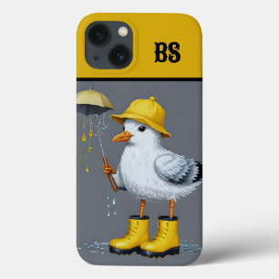 Funda Para iPhone 13 Gaviota Divertida con Botas de Lluvia – Humor de P