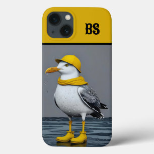 Funda Para iPhone 13 Gaviota divertida en botes de lluvia - Humor en la