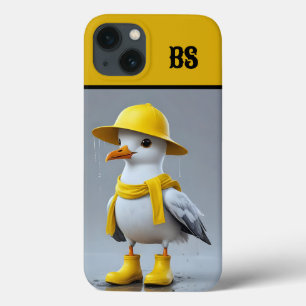 Funda Para iPhone 13 Gaviota divertida en botes de lluvia - Humor en la