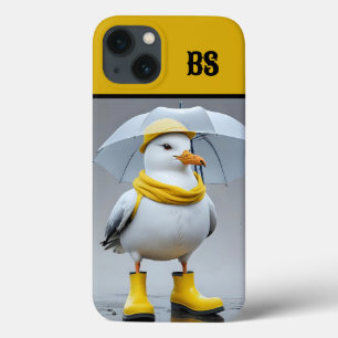 Funda Para iPhone 13 Gaviota divertida en botes de lluvia - Humor en la