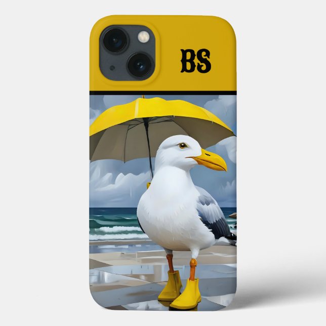 Funda De Case-Mate Para iPhone Gaviota divertida en botes de lluvia - Humor en la (Reverso)