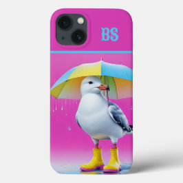 Funda Para iPhone 13 Gaviota divertida en botes de lluvia - Humor en la