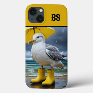 Funda Para iPhone 13 Gaviota divertida en botes de lluvia - Humor en la