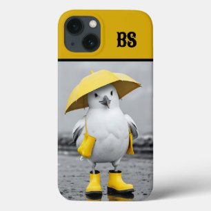 Funda Para iPhone 13 Gaviota divertida en botes de lluvia - Humor en la