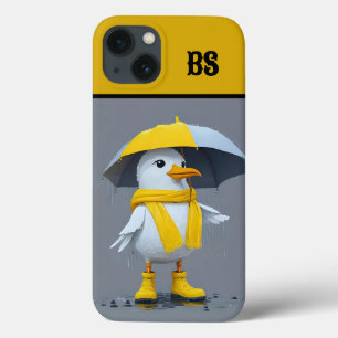 Funda Para iPhone 13 Gaviota divertida en botes de lluvia - Humor en la